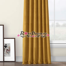 Încarcă imaginea în vizualizatorul Galerie, Draperie Catifea Uni Galben - Mustar