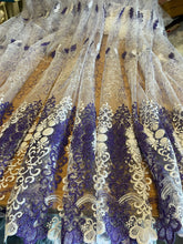 Încarcă imaginea în vizualizatorul Galerie, Perdea Broderie pe Tul, Alb-Mov